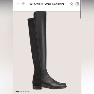 Stuart Weitzman iconic 5050 boot in black nappa leather